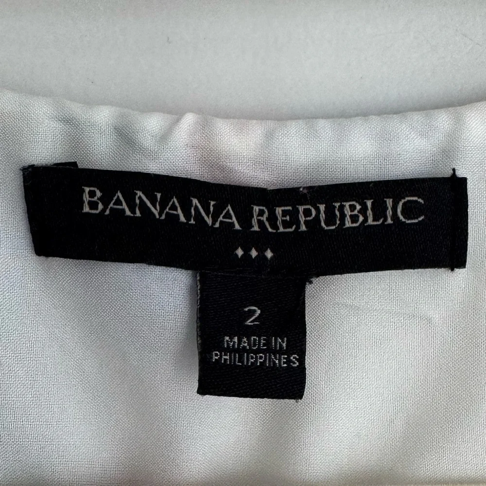 Banana Republic Floral Fit & Flare Midi Dress Ivory Multicolor Sleeveless Size 2